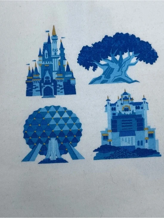 Disney Parks Men's 4 Park ICON Graphic Print Organic Cotton Tee Shirt Size XXL - Picture 7 of 15